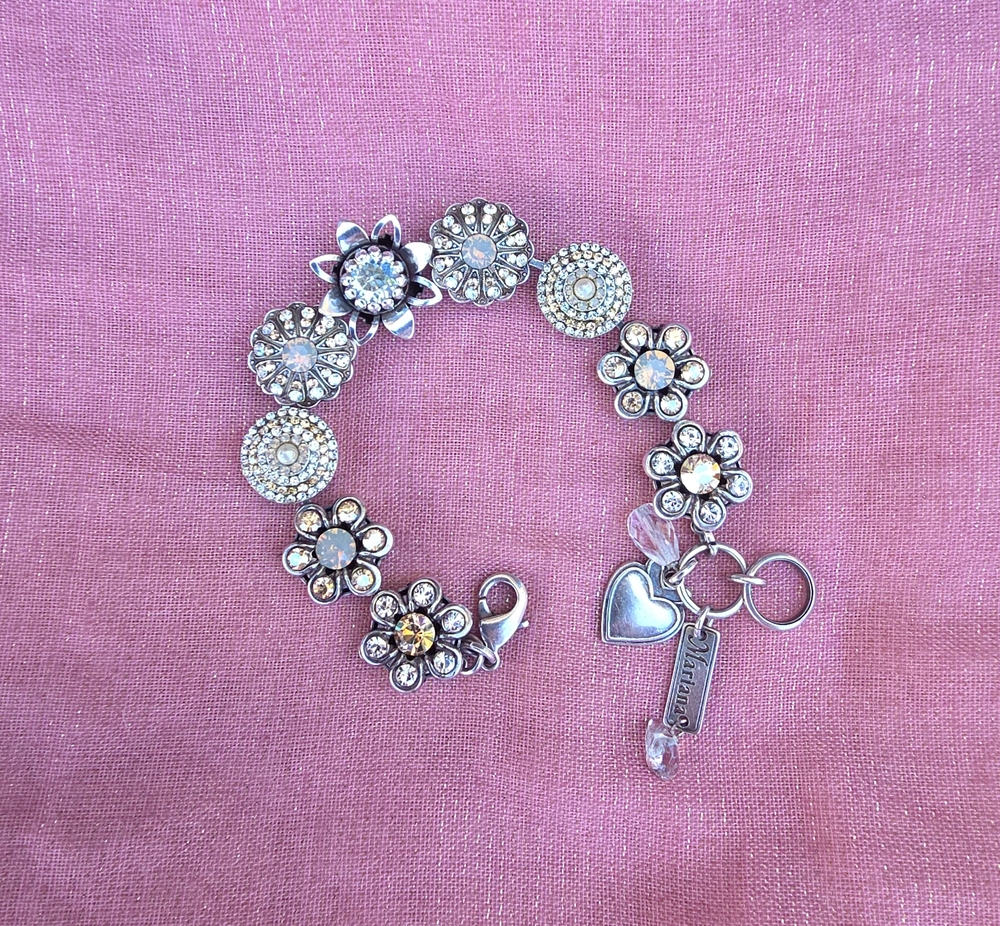 Mariana Silver-Tone Floral Crystal Bracelet